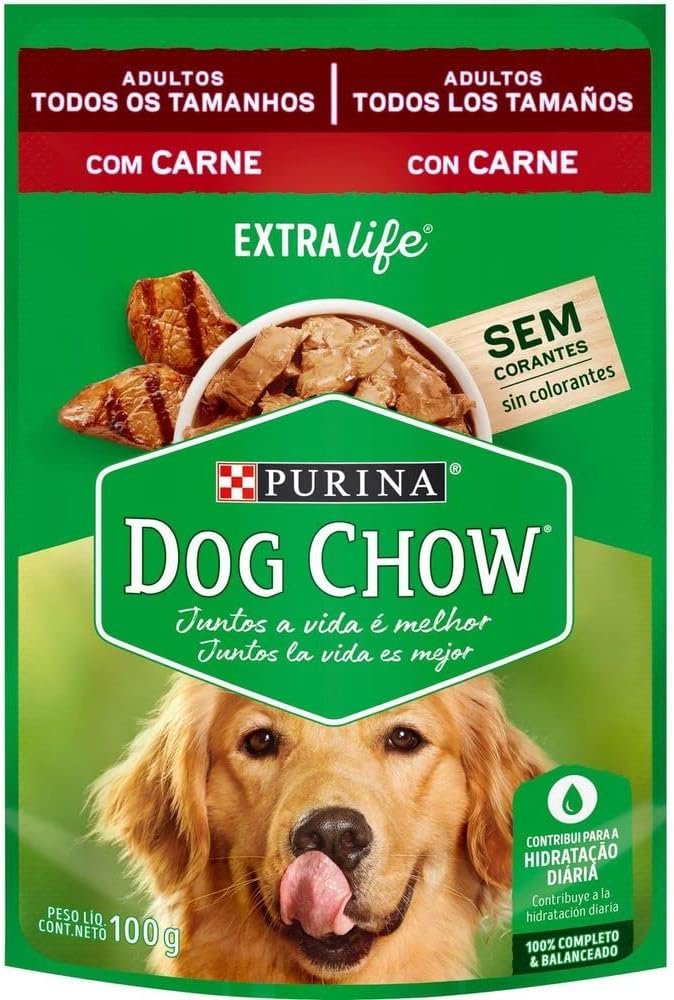Dog Chow Ração Úmida para Cães Adultos Carne ao Molho 100g
