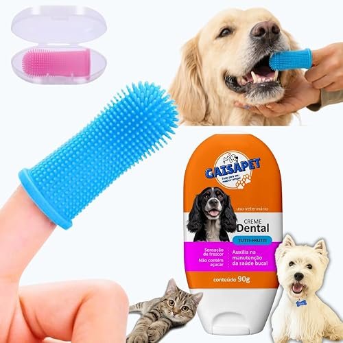 Kit Higiene Bucal Pet com Dedeira e Gel Dental