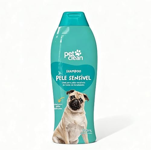 Pet Clean Shampoo para Pele Sensível Cães e Gatos, 700 ml