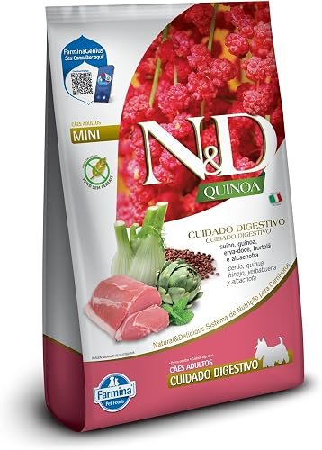 Ração Farmina N&D Quinoa Cuidado Digestivo Raças Mini e Pequenas Suíno, 800 g