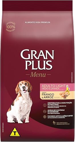 Ração GranPlus Menu Light para Cães Adultos de Raças Médias, 15 kg