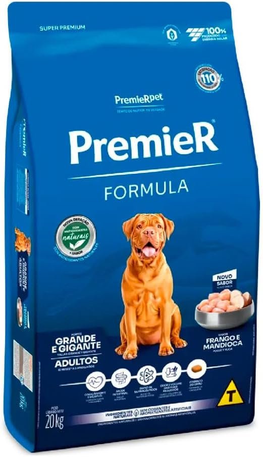 Ração Premier Fórmula para Cães Adultos de Raças Grandes Sabor Frango, 20kg