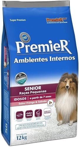 Ração Premier Senior Ambientes Internos 7+ Frango e Salmão, 12 kg