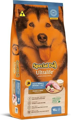 Ração Special Dog Ultralife Light Raças Médias e Grandes Frango e Arroz, 15 kg