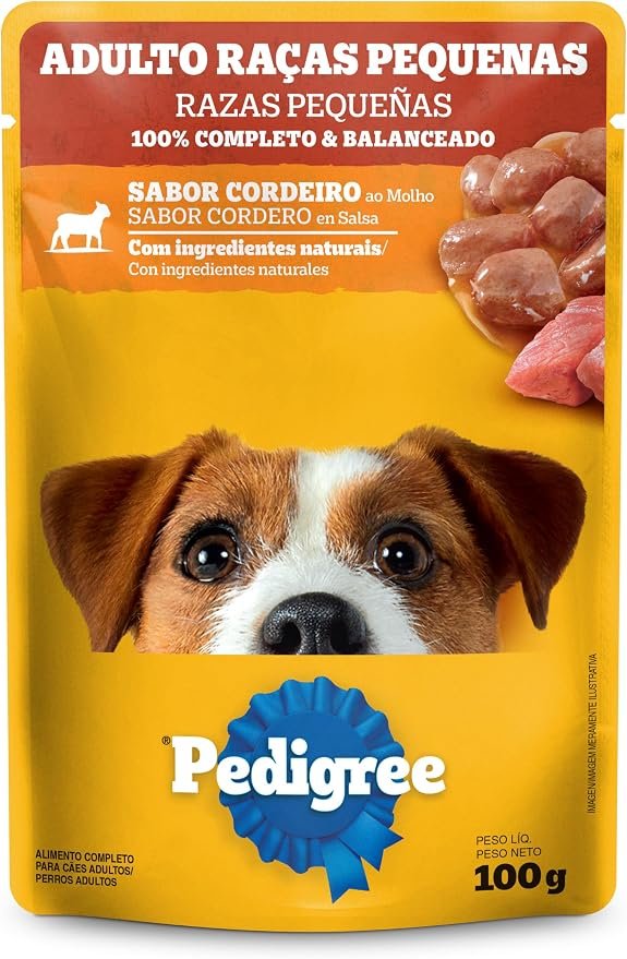 Ração Úmida Sachê Pedigree Cordeiro para Cães Adultos de Raças Pequenas 100g